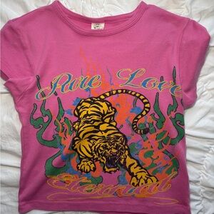 Urban Outfitters Pink Tiger Pure Love Shirt Size Small